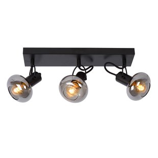 Lucide Madee plafondspot, zwart/smoke, 3-lamps