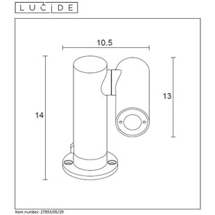Lucide Tatum LED sokkellamp met zwenkbare spot