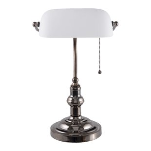 Clayre&Eef Bureaulamp 5100W met witte glazen kap
