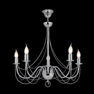 Domiluce Kroonluchter retro, vijfarmig 75 cm, chroom