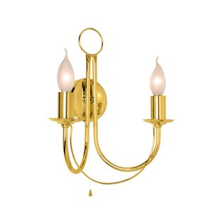 Euluna Wandlamp Retro, 2-lamps, goud