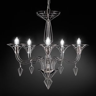 Metallux Kroonluchter Dedalo 5-lamps chroom