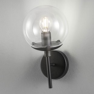 Metallux Wandlamp Global Ø 15 cm zwart