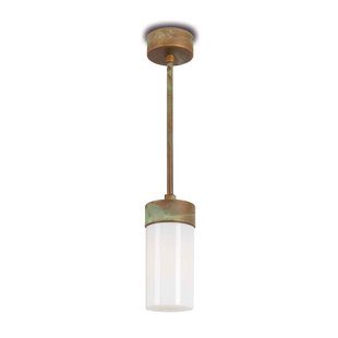 Moretti Luce Hanglamp Silindar 3358, messing antiek/opaal