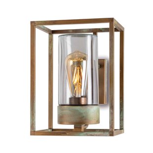 Moretti Luce Buitenwandlamp Cubic³ 3363 messing antiek/helder