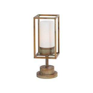 Moretti Luce Sokkellamp Cubic³ 3369 messing antiek/opaal