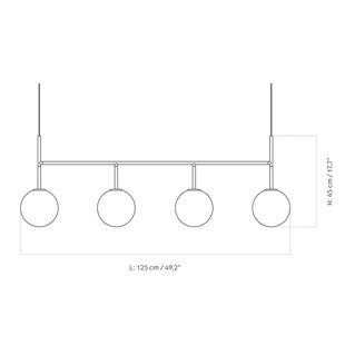 Audo Copenhagen Audo LED hanglamp TR Bulb, 4-lichts, zwart/opaal, glas