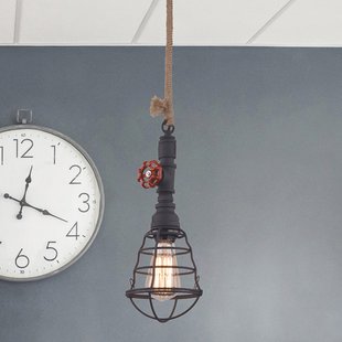 Näve Hanglamp in industrieel ontwerp, zwart
