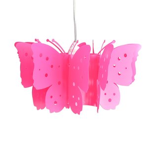 Näve Hanglamp Kizi in pink met vlinders