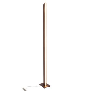 Näve LED vloerlamp Madera in hout-optiek, dimbaar