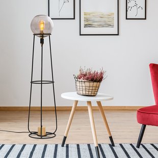 Näve Vloerlamp Stelo met glasbol-kap
