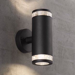 Nordlux Buitenwandlamp Birk, 2-lamps, zwart