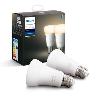 Philips Hue White 9W E27 LED lamp, 2 per set
