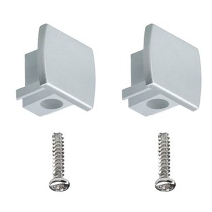 Paulmann URail eindkap set van 2 mat chroom