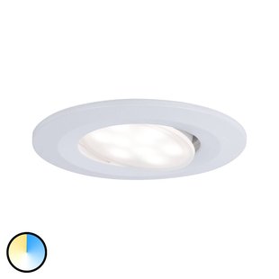 Paulmann inbouwspot Calla wit, aan/uit, draaibaar, CCT, Ø 9 cm