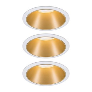 Paulmann Cole LED-spot, goud-wit, set van 3