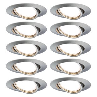 Paulmann Base inbouwspot in 10per set ijzer