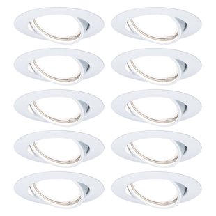 Paulmann Base inbouwspot in set van 10, wit
