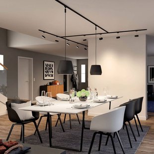 Paulmann URail Spot Blossom zwart, rookglas