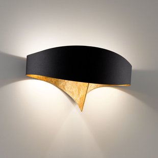 Selène Zwart-gouden design-wandlamp Scudo