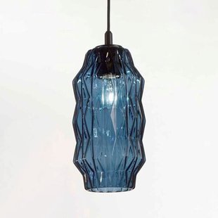 Selène Origami hanglamp van glas, blauw