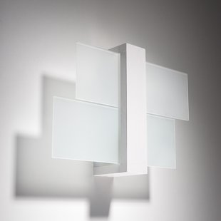 SOLLUX LIGHTING Wandlamp Shifted 1, glas, wit