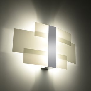 SOLLUX LIGHTING Wandlamp Shifted, drie glazen delen, verchroomd