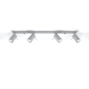 SOLLUX LIGHTING Plafondspot Round, grijs, 4-lamps lineair