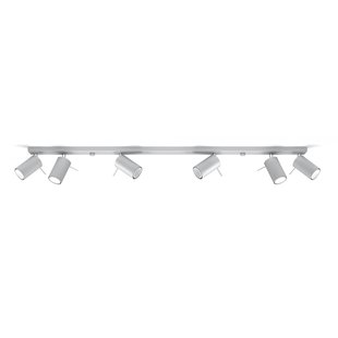 SOLLUX LIGHTING Plafondspot Round, grijs, 6-lamps lineair