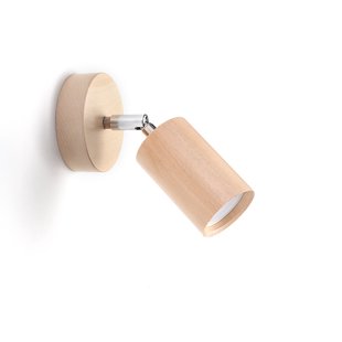 SOLLUX LIGHTING Wandspot Cre van hout, 1-lamp