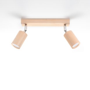 SOLLUX LIGHTING Plafondspot Cre van hout, 2-lamps