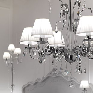 ONLI Kroonluchter Jacqueline, 6-lamps, wit