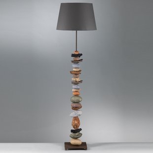 ONLI Vloerlamp Vera met stoffen kap en steendecor