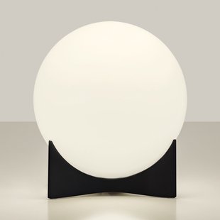 Terzani tafellamp Oscar, zwart, Ø 20 cm, opaalglas