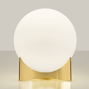 Terzani tafellamp Oscar, goudkleurig, Ø 20 cm, opaalglas