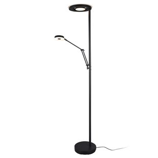 Trio Lighting LED uplighter Barrie met leeslampje zwart mat