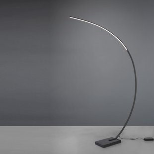 Trio Lighting LED boog-vloerlamp Bangkok, mat zwart