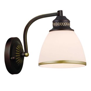 Viokef Clair - bruine metalen wandlamp met glazen kap
