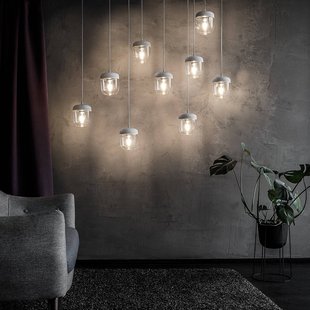 UMAGE Acorn hanglamp wit/staal, 1-lamp