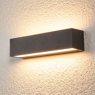 Lucande LED wandlamp Lengo, 25 cm antraciet, up/down 3000K