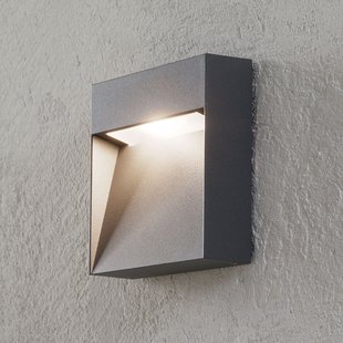 Lucande buitenwandlamp Noreia, 13 cm, antraciet, IP65, G9