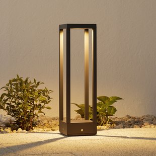 Lucande LED sokkellamp Carlota, 50 cm, antraciet, aluminium