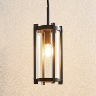 Lucande buiten hanglamp Brienne, antraciet, aluminium, Ø 15cm