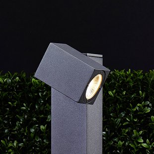 Lucande Lorik LED tuinpadverlichting met flexibele kop, grijs