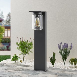 Lucande Semka tuinpadverlichting, 65 cm, antraciet, glas, aluminium