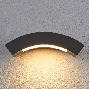 Lucande LED buiten wandlamp Lennik, 26cm, antraciet, metaal