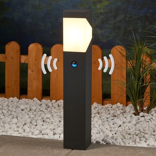Lucande Kiran sokkellamp, 60 cm, sensor, grijs, IP44, E27 Lucande Kiran sokkellamp, 60 cm, sensor, grijs, IP44, E27