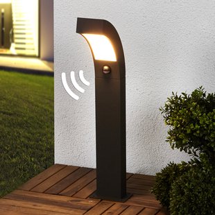 Lucande LED sokkellamp Lennik, sensor, 60 cm, antraciet