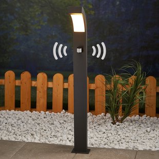 Lucande LED tuinpadverlichting Lennik, sensor, 100 cm, antraciet