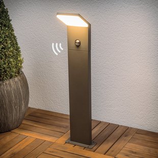 Lucande LED tuinpadverlichting Nevio, sensor, 60cm, antraciet